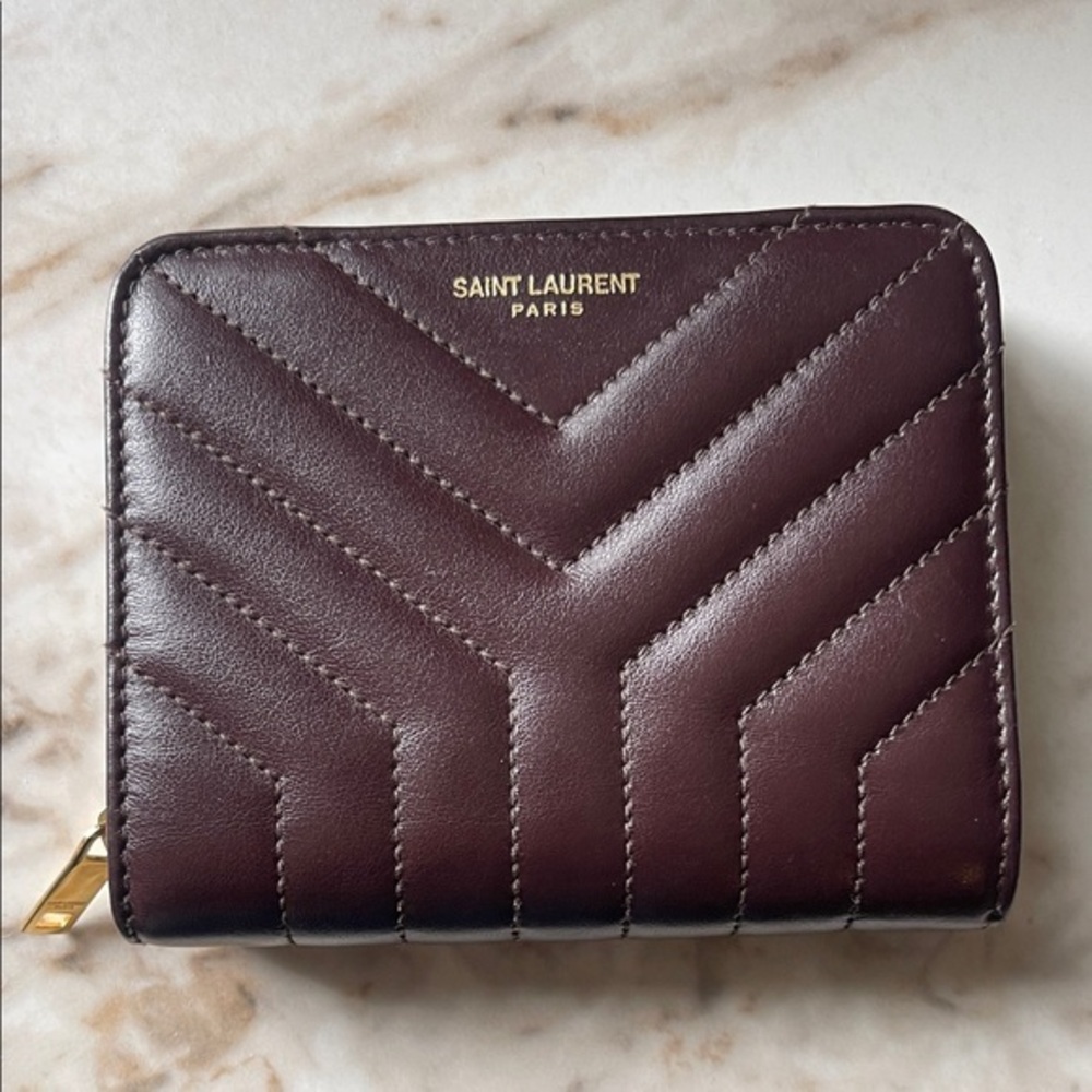 Saint Laurent Quilted Joan Zip Around Wallet